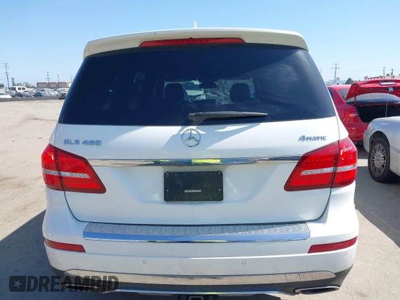 2018 Mercedes-Benz GLS 450 with VIN 4JGDF6EE6JB132415, listed as a IAAI auction lot 42283484 with 54,090 mi miles and . Bid and sale history available at DreamBid. Image 15.