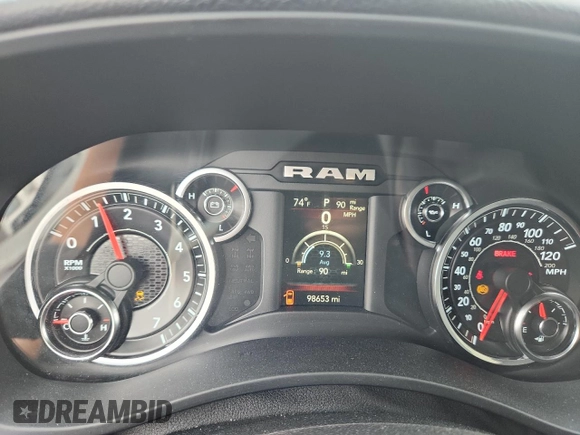 2019 Ram 2500 Big Horn with VIN 3C6UR5DJ0KG697358, listed as a Copart auction lot 62675875 with 98,653 mi miles and Salvage title. Bid and sale history available at DreamBid. Image 9.