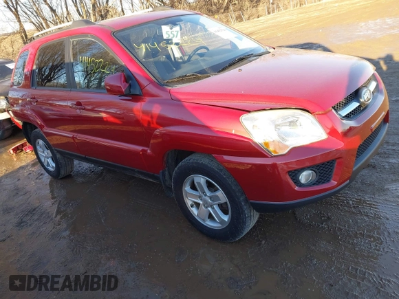 2009 Kia Sportage LX with VIN KNDJE723997634014, listed as a IAAI auction lot 41452224 with 148,643 mi miles. Bid and sale history available at carsss.com. Image 1.