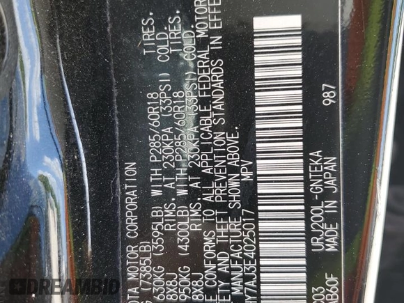 2014 Toyota Land Cruiser z VIN JTMHY7AJ3E4025017, wystawiony jako Copart lot #51642515 z przebiegiem 164 262 mil mil oraz Szkoda całkowita • Salvage title. Historia ofert i sprzedaży dostępna na DreamBid. Obrazek 15.