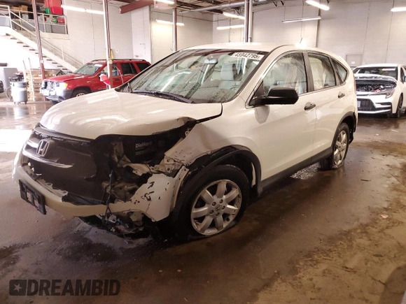 2013 Honda CR-V LX with VIN 5J6RM4H37DL046537, listed as a Copart auction lot 45942795 with 101,016 mi miles and Salvage Title. Bid and sale history available at DreamBid. Image 1.