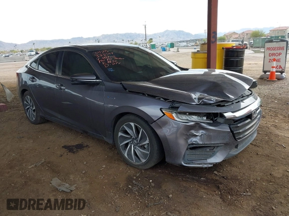 2020 Honda Insight Touring with VIN 19XZE4F94LE007115, listed as a IAAI auction lot 41819370 with 53,774 mi miles and . Bid and sale history available at carsss.com. Image 1.