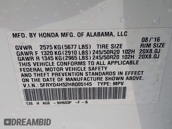 2017 Acura MDX Technology z VIN 5FRYD4H52HB005145, wystawiony jako IAAI lot #41567678 z przebiegiem 139 373 mil mil oraz . Historia ofert i sprzedaży dostępna na DreamBid. Obrazek 9.
