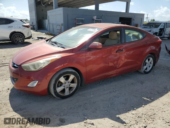 2013 Hyundai Elantra Limited with VIN KMHDH4AE4DU740611, listed as a Copart auction lot 54711845 with 95,408 mi miles and Salvage Title. Bid and sale history available at DreamBid. Image 1.