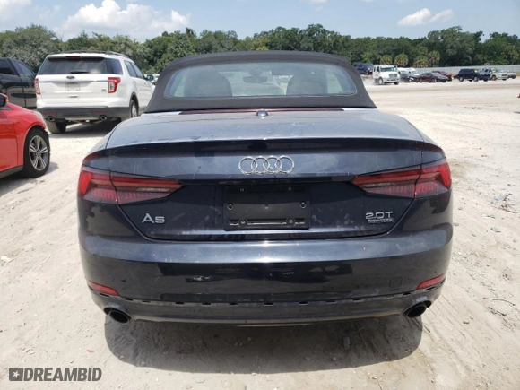 2018 Audi A5 Cabriolet Premium with VIN WAUWNGF51JN015602, listed as a Copart auction lot 57504594 with NaN miles and Salvage Title. Bid and sale history available at carsss.com. Image 6.