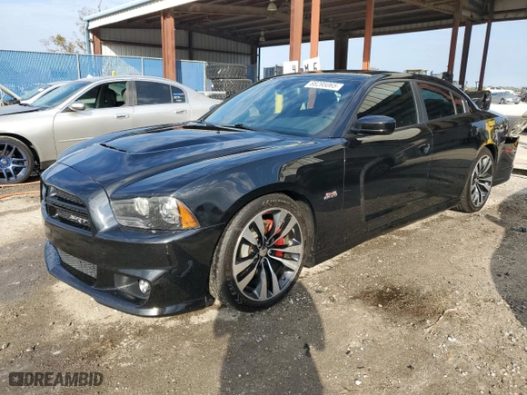 2012 Dodge Charger SRT8 with VIN 2C3CDXEJ2CH169792, listed as a Copart auction lot 88295065 with 107,255 mi miles and Salvage Title. Bid and sale history available at carsss.com. Image 1.