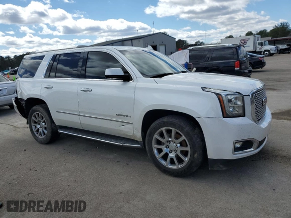 2016 GMC Yukon Denali with VIN 1GKS1CKJ4GR180185, listed as a Copart auction lot 47815835 with 197,506 mi miles and Salvage Title. Bid and sale history available at DreamBid. Image 4.