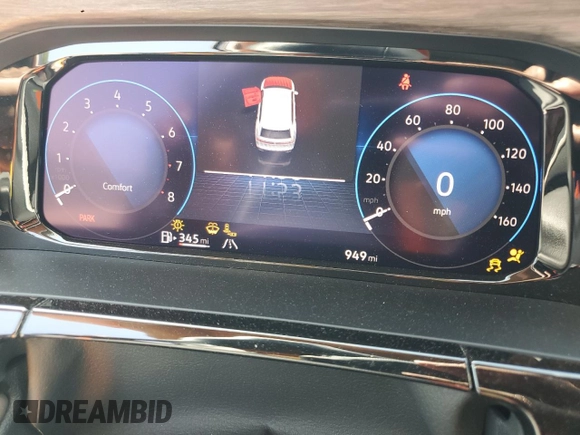 2025 Volkswagen Atlas SEL with VIN 1V2BR2CA9SC542132, listed as a Copart auction lot 55253345 with 949 mi miles and Salvage title. Bid and sale history available at DreamBid. Image 9.