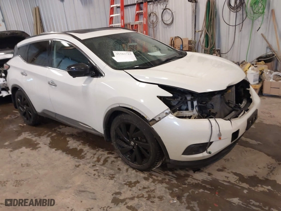 2018 Nissan Murano Platinum with VIN 5N1AZ2MH0JN123528, listed as a IAAI auction lot 41582715 with 91,688 mi miles. Bid and sale history available at carsss.com. Image 1.