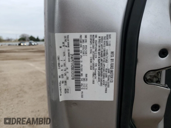 2008 Ford Police Interceptor with VIN 2FAFP71V28X131278, listed as a Copart auction lot 53791315 with 166,096 mi miles and Salvage title. Bid and sale history available at DreamBid. Image 12.