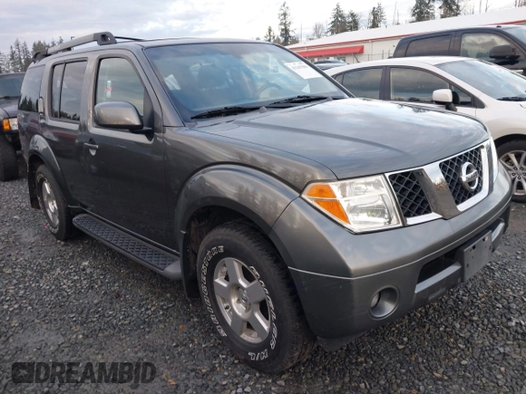 2005 Nissan Pathfinder SE with VIN 5N1AR18W45C726096, listed as a IAAI auction lot 41265086 with 209,183 mi miles and . Bid and sale history available at DreamBid. Image 1.