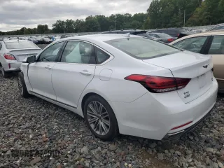 2018 Genesis G80 3.8L with VIN KMHGN4JE0JU240981, listed as a Copart auction lot 72947044 with 43,870 mi miles and Salvage Title. Bid and sale history available at carsss.com. Image 2.