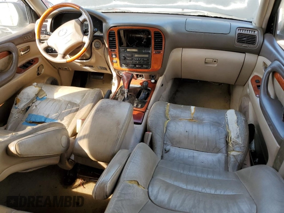 2001 Lexus LX 470 with VIN JTJHT00W613504449, listed as a Copart auction lot 45995455 with 229,056 mi miles and Salvage Title. Bid and sale history available at DreamBid. Image 8.