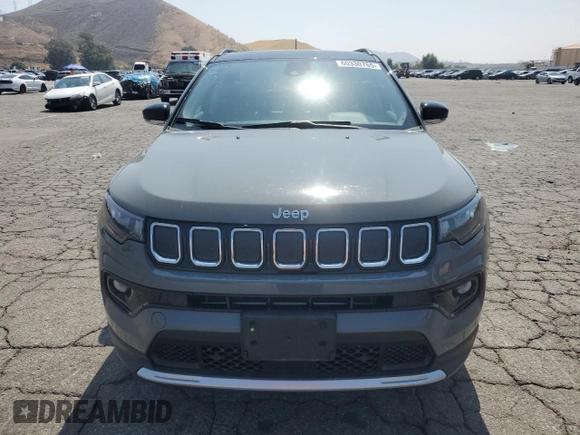 2022 Jeep Compass Limited с VIN 3C4NJDCB7NT117219, выставлен на аукционе Copart как лот 60330765 с пробегом 25 760 миль миль и Списание • Salvage title. История ставок и продаж доступна на DreamBid. Изображение 5.