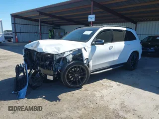 2025 Mercedes-Benz GLS 450 with VIN 4JGFF5KE5SB338205, listed as a IAAI auction lot 41748715 with 3,796 mi miles and . Bid and sale history available at DreamBid. Image 2.
