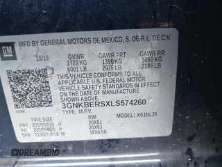 2020 Chevrolet Blazer RS z VIN 3GNKBERSXLS574260, wystawiony jako IAAI lot #42457427 z przebiegiem 91 217 mil mil oraz . Historia ofert i sprzedaży dostępna na DreamBid. Obrazek 9.