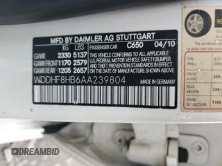 2010 Mercedes-Benz E 350 Luxury с VIN WDDHF8HB6AA239804, выставлен на аукционе Copart как лот 59476645 с пробегом 140 636 миль миль и Списание • Salvage title. История ставок и продаж доступна на DreamBid. Изображение 12.