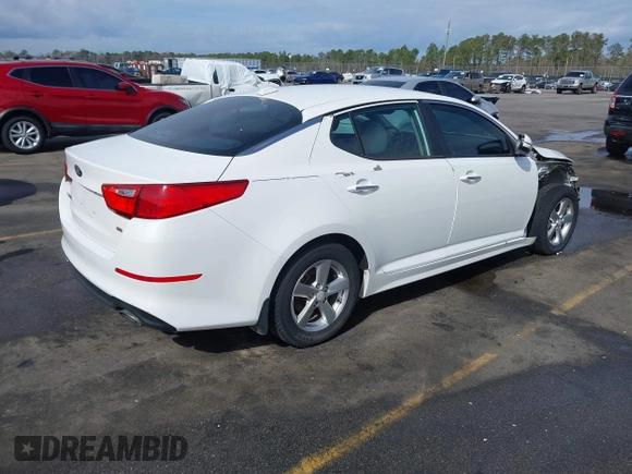 2015 Kia Optima LX with VIN 5XXGM4A72FG463383, listed as a IAAI auction lot 41666486 with 165,822 mi miles. Bid and sale history available at carsss.com. Image 4.