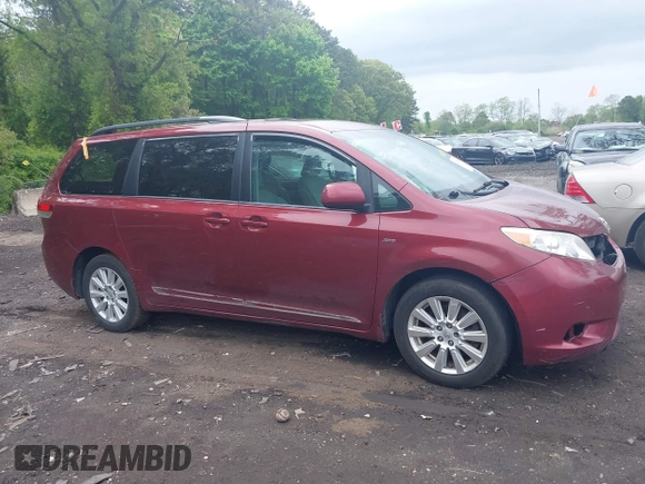 2017 Toyota Sienna LE with VIN 5TDJZ3DC9HS164792, listed as a IAAI auction lot 42263886 with 186,018 mi miles and . Bid and sale history available at DreamBid. Image 13.