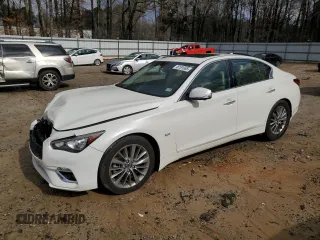 2018 Infiniti Q50 3.0t LUXE with VIN JN1EV7AP1JM354635, listed as a Copart auction lot 45191065 with 58,914 mi miles and Salvage Title. Bid and sale history available at carsss.com. Image 1.