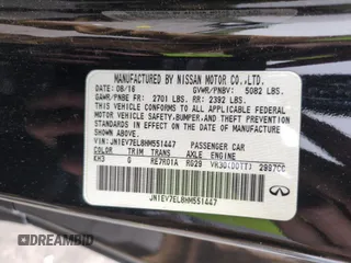 2017 Infiniti Q60 Premium with VIN JN1EV7EL8HM551447, listed as a Copart auction lot 58172955 with 43,457 mi miles and Salvage title. Bid and sale history available at DreamBid. Image 13.