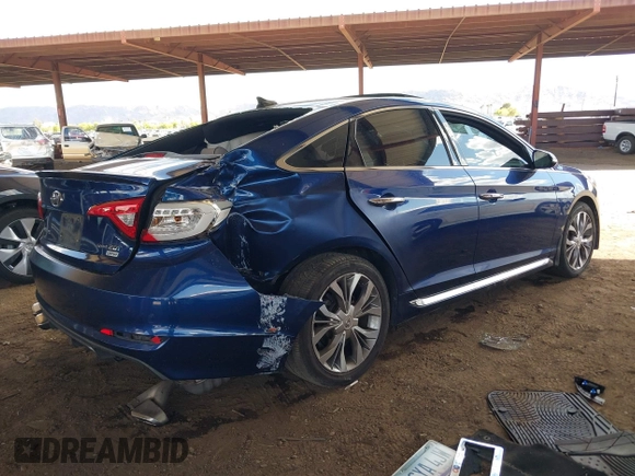 2015 Hyundai Sonata Sport with VIN 5NPE34AB9FH144582, listed as a IAAI auction lot 42136542 with Not Provided miles and . Bid and sale history available at carsss.com. Image 4.