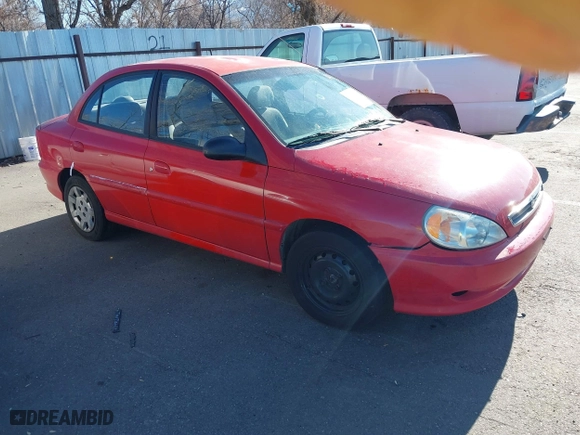 2002 Kia Rio with VIN KNADC123126182360, listed as a IAAI auction lot 41526651 with 82,052 mi miles. Bid and sale history available at carsss.com. Image 1.