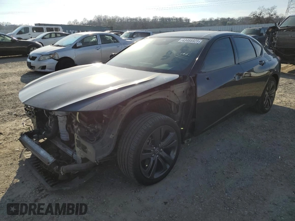 2021 Acura TLX w/A-Spec Package with VIN 19UUB6F51MA005615, listed as a Copart auction lot 43466925 with 54,063 mi miles and Salvage Title. Bid and sale history available at carsss.com. Image 1.