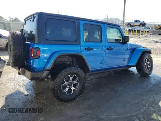 2021 Jeep Wrangler Unlimited Rubicon with VIN 1C4HJXFN0MW657623, listed as a Copart auction lot 46234085 with 32,709 mi miles and Salvage Title. Bid and sale history available at DreamBid. Image 3.