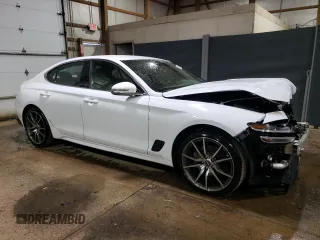 2023 Genesis G70 2.0T with VIN KMTG34TA9PU124418, listed as a Copart auction lot 60632694 with 23,798 mi miles and Salvage Title. Bid and sale history available at DreamBid. Image 4.