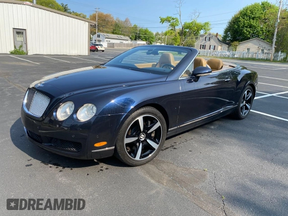 2007 Bentley Continental GT with VIN SCBDR33W17C043914, listed as a Copart auction lot 55409955 with 67,117 mi miles and Clean Title. Bid and sale history available at DreamBid. Image 2.
