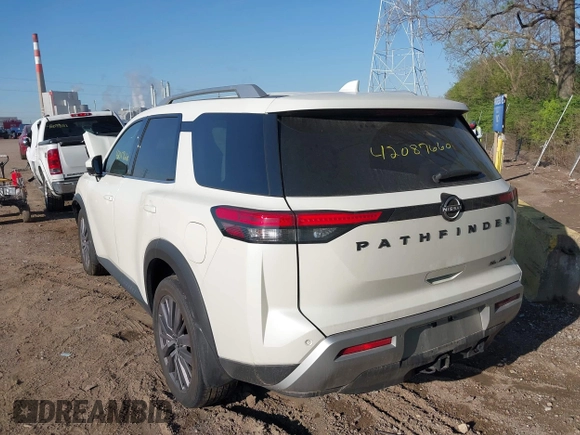 2023 Nissan Pathfinder SL with VIN 5N1DR3CD1PC208061, listed as a IAAI auction lot 42087660 with 37,018 mi miles and . Bid and sale history available at DreamBid. Image 3.