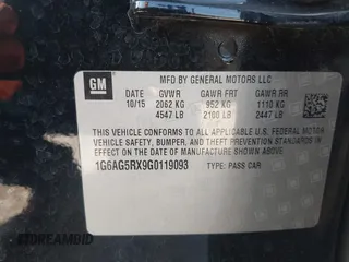 2016 Cadillac ATS Standard AWD z VIN 1G6AG5RX9G0119093, wystawiony jako IAAI lot #42237962 z przebiegiem 41 237 mil mil oraz . Historia ofert i sprzedaży dostępna na DreamBid. Obrazek 9.