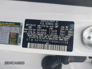 2024 Kia Telluride LX z VIN 5XYP24GC1RG411138, wystawiony jako IAAI lot #42144580 z przebiegiem Nie podano mil oraz . Historia ofert i sprzedaży dostępna na DreamBid. Obrazek 9.