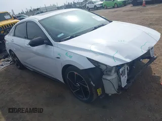 2023 Hyundai Elantra N Line z VIN KMHLR4AF5PU377340, wystawiony jako IAAI lot #42153338 z przebiegiem 50 314 mil mil oraz . Historia ofert i sprzedaży dostępna na DreamBid. Obrazek 1.