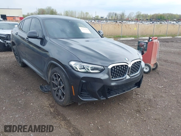 2023 BMW X4 xDrive30i with VIN 5UX33DT01P9N66552, listed as a IAAI auction lot 42103350 with 56,303 mi miles and . Bid and sale history available at DreamBid. Image 1.