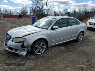 2008 Audi A4 2.0T with VIN WAUDF78E18A019300, listed as a Copart auction lot 48769435 with 172,363 mi miles and Salvage title. Bid and sale history available at DreamBid. Image 1.