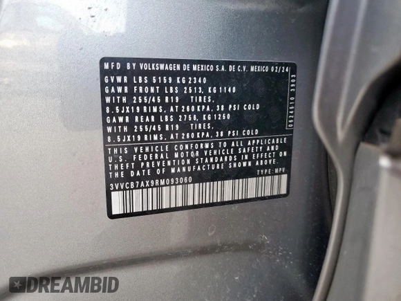 2024 Volkswagen Tiguan SE R-Line Black with VIN 3VVCB7AX9RM093060, listed as a Copart auction lot 56354345 with 12,084 mi miles and Salvage title. Bid and sale history available at DreamBid. Image 12.