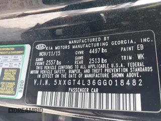 2016 Kia Optima LX with VIN 5XXGT4L36GG018482, listed as a IAAI auction lot 42618862 with 172,001 mi miles and . Bid and sale history available at DreamBid. Image 9.