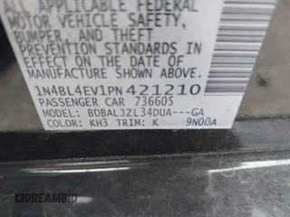 2023 Nissan Altima SL with VIN 1N4BL4EV1PN421210, listed as a IAAI auction lot 41700337 with 11,637 mi miles and . Bid and sale history available at DreamBid. Image 9.