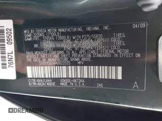2010 Toyota Sequoia Platinum with VIN 5TDYY5G14AS022525, listed as a IAAI auction lot 41788508 with 205,415 mi miles. Bid and sale history available at carsss.com. Image 9.