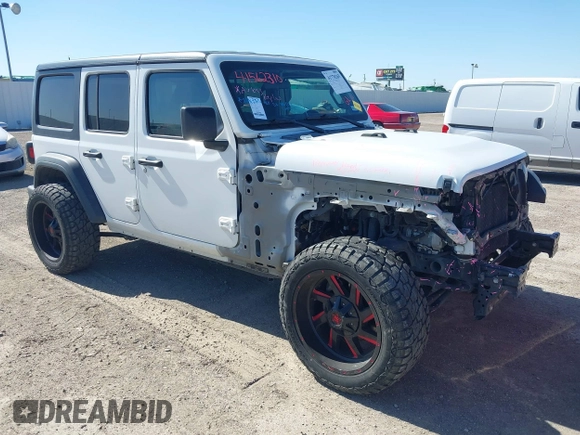2021 Jeep Wrangler Unlimited Willys z VIN 1C4HJXDN3MW525460, wystawiony jako IAAI lot #41770265 z przebiegiem 76 480 mil mil oraz . Historia ofert i sprzedaży dostępna na DreamBid. Obrazek 1.