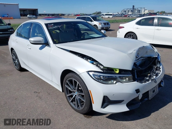 2021 BMW 3 Series 330i xDrive with VIN WBA5R7C0XMFK54525, listed as a IAAI auction lot 42320181 with 54,576 mi miles and . Bid and sale history available at DreamBid. Image 1.