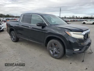 2021 Honda Ridgeline RTL-E with VIN 5FPYK3F74MB027672, listed as a Copart auction lot 49490035 with 80,647 mi miles and Salvage title. Bid and sale history available at DreamBid. Image 4.