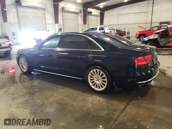 2014 Audi A8 4.0T with VIN WAUR2AFD8EN006198, listed as a Copart auction lot 85272544 with 105,058 mi miles and Salvage Title. Bid and sale history available at DreamBid. Image 2.