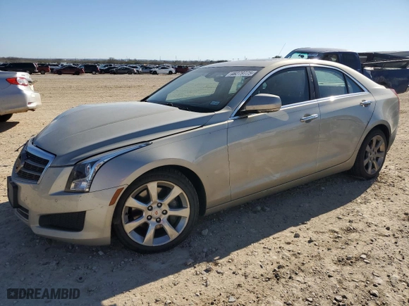 2014 Cadillac ATS Luxury RWD with VIN 1G6AB5RA0E0160882, listed as a Copart auction lot 46279775 with 82,575 mi miles and Salvage Title. Bid and sale history available at carsss.com. Image 1.