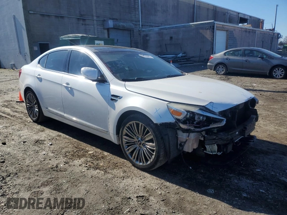 2015 Kia Cadenza Premium with VIN KNALN4D74F5192626, listed as a Copart auction lot 44785085 with 82,313 mi miles and Salvage Title. Bid and sale history available at carsss.com. Image 4.