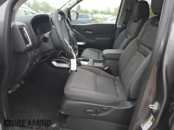 2025 Nissan Frontier SV with VIN 1N6ED1FK9SN615898, listed as a Copart auction lot 56761655 with 2,367 mi miles and Salvage title. Bid and sale history available at DreamBid. Image 7.