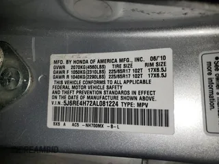 2010 Honda CR-V EX-L z VIN 5J6RE4H72AL081224, wystawiony jako Copart lot #56623965 z przebiegiem 118 621 mil mil oraz Szkoda całkowita • Salvage title. Historia ofert i sprzedaży dostępna na DreamBid. Obrazek 14.