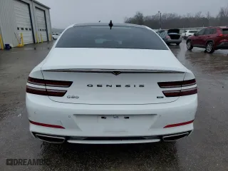 2021 Genesis G80 3.5T Prestige with VIN KMTGC4SD1MU071303, listed as a Copart auction lot 42551985 with 18,602 mi miles and Salvage Title. Bid and sale history available at carsss.com. Image 6.